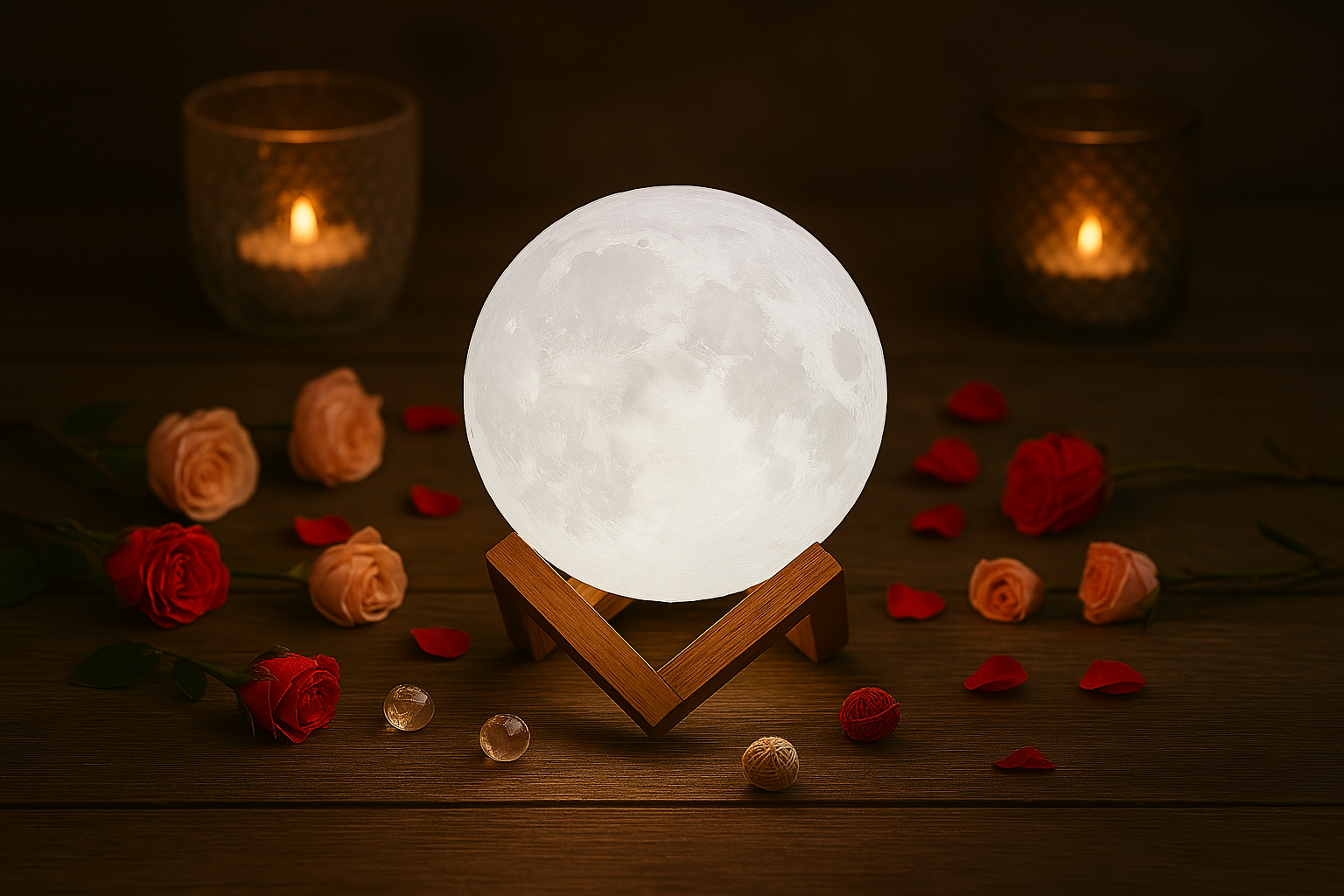 3D Moon Himalayan Salt Lamp – Soothing Amber Glow for Bedroom & Home Decor