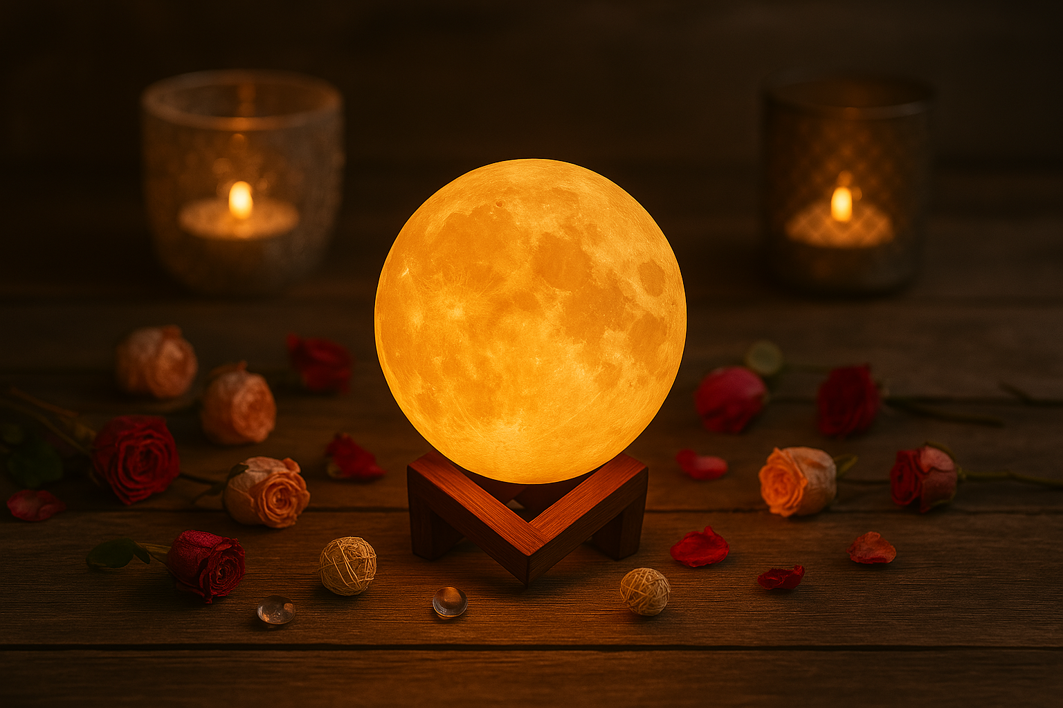 3D Moon Himalayan Salt Lamp – Soothing Amber Glow for Bedroom & Home Decor