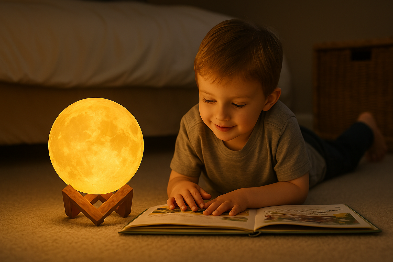 3D Moon Himalayan Salt Lamp – Soothing Amber Glow for Bedroom & Home Decor