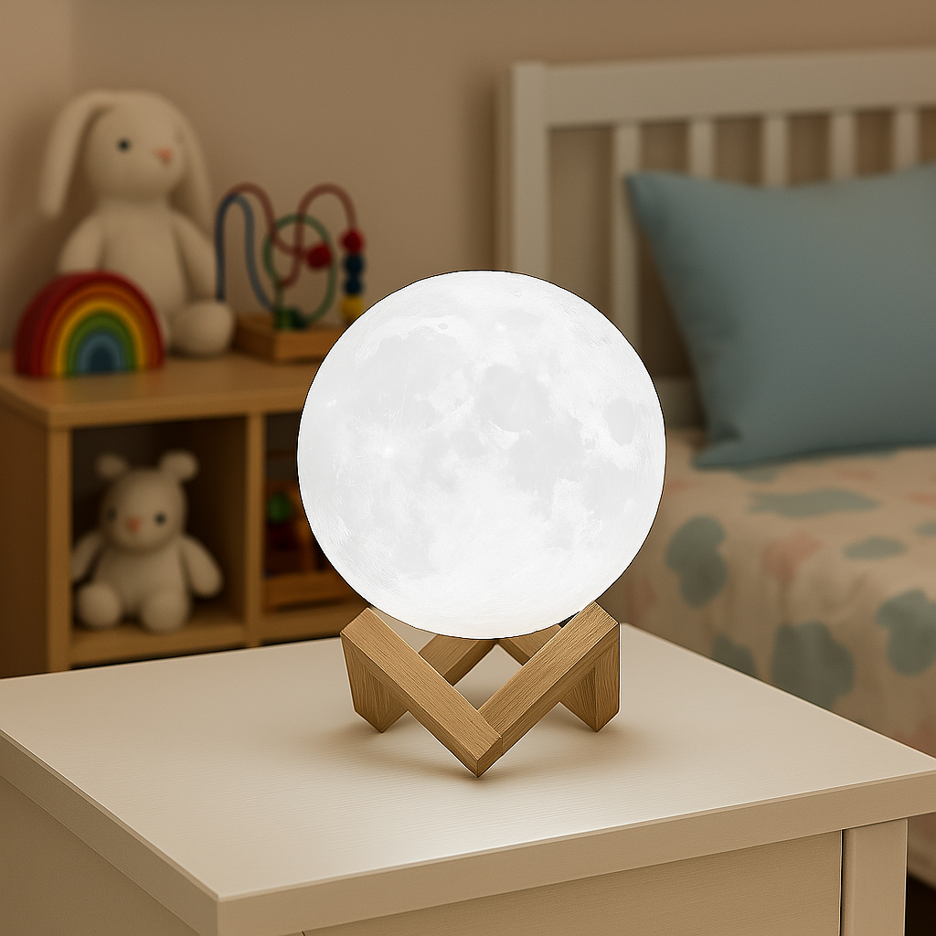 3D Moon Himalayan Salt Lamp – Soothing Amber Glow for Bedroom & Home Decor