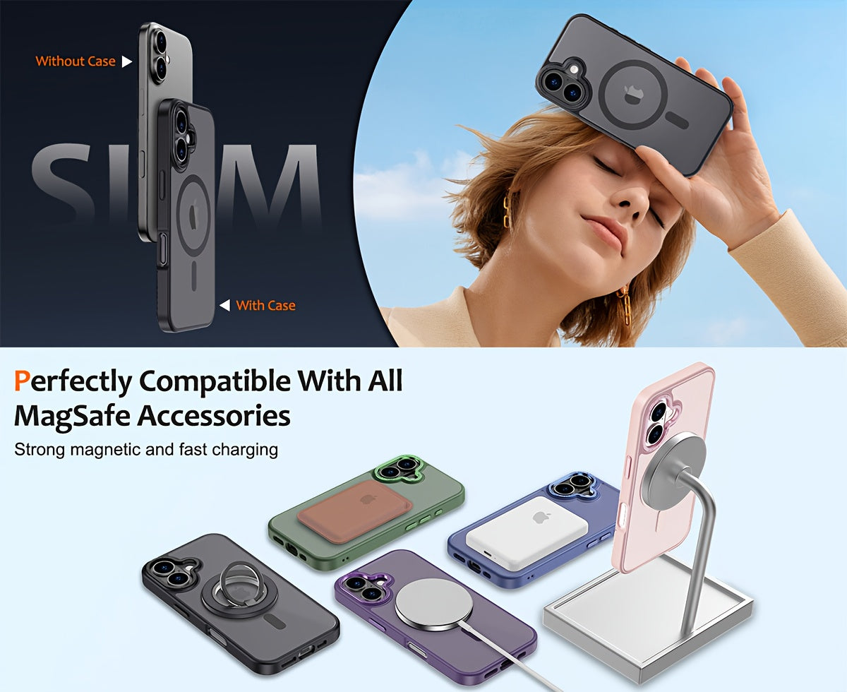 Skin-Feel Case for The New for iphone 17, Featuring a Magnetic Protective Cover