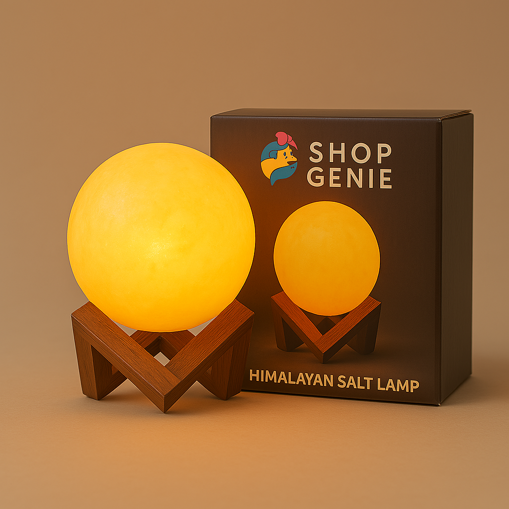 3D Moon Himalayan Salt Lamp – Soothing Amber Glow for Bedroom & Home Decor